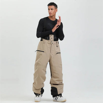 New Men Skiing Pants Winter Thickening Warm Ski Overalls Windproof Snowboard Trousers Outdoor Loose Snow Clothes Waterproof Pant