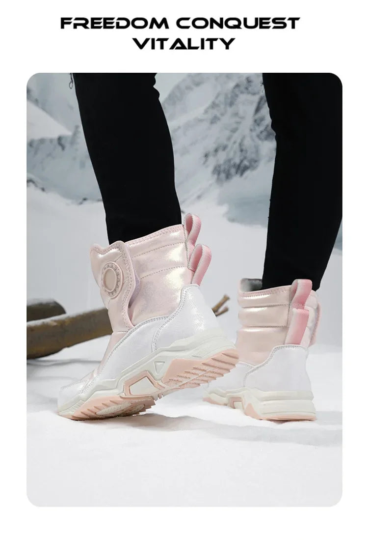 Winter Children's Cotton Shoes Anti-Slip Ice Claw High-Top Waterproof Fleece-Lined Snow Boots for Girls And Boys Hot Sale Of The
