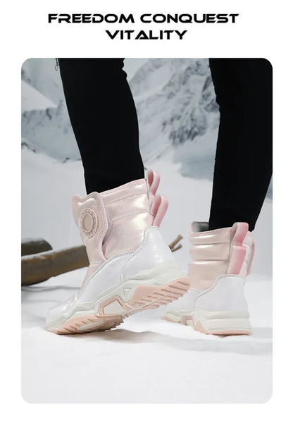 Winter Children's Cotton Shoes Anti-Slip Ice Claw High-Top Waterproof Fleece-Lined Snow Boots for Girls And Boys Hot Sale Of The