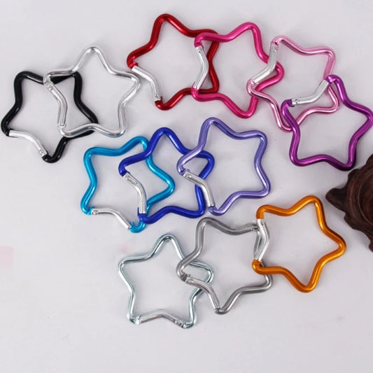 Aluminum Alloy Outdoor Star Shaped Spring Locking Carabiner Clip Keychains for Backpack Camping Hiking Traveling
