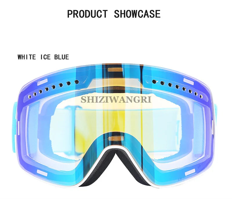 Magnetic Ski Goggles Lens Double Layer Skiing Anti-fog UV400 Snowboard Goggles Men Women Ski Glasses Eyewear