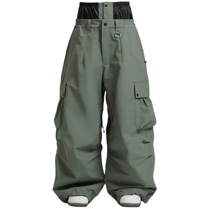 GSOU SNOW Super Baggy Snowboard Pants Men Waterproof Windproof Sports Clothes Insulated Loose Fit Ski Trousers for Cold Weather