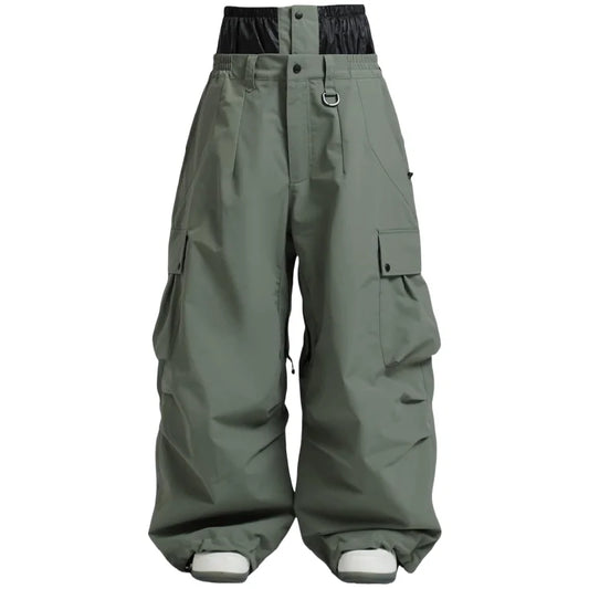 GSOU SNOW Super Baggy Snowboard Pants Men Waterproof Windproof Sports Clothes Insulated Loose Fit Ski Trousers for Cold Weather