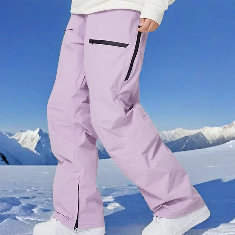 Adult Winter Skiing Pants Women Warm Ski Trousers Men Loose Snow Pants 2025 New Britches Waterproof Windproof Snowmobile Clothes