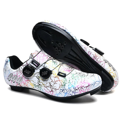 New Professional Cycling Shoes Men Locking Booster Shoes Breathable Double Knob Buckle Women SPD Hard-Soled Road Cycling Shoes