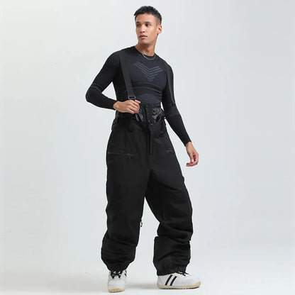 New Men Skiing Pants Winter Thickening Warm Ski Overalls Windproof Snowboard Trousers Outdoor Loose Snow Clothes Waterproof Pant