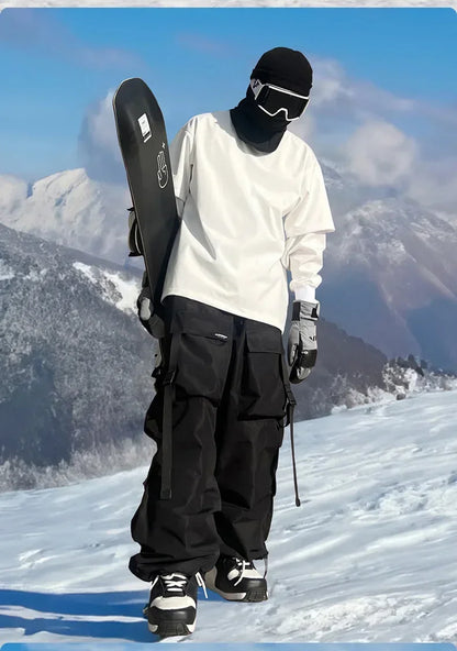 Warm Thickened Ski Pants for Women and Men Violet Skiing Trousers Waterproof American Style Snowboarding Pants