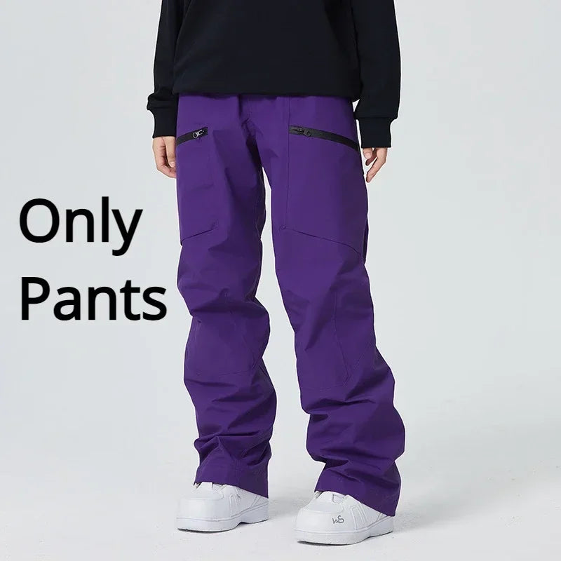 2025 Winter Women Ski Pants Snowfield Windproof Snowboard Sport Trousers Warm Man Loose Overalls New Pro Waterproof Skiing Pants