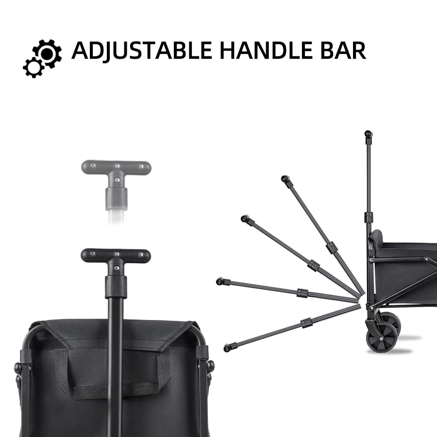 Foldable Portable Picnic Outdoor Camping Cart Heavy Duty Folding Utility Cart Shopping Beach Collapsible Folding Utility Cart