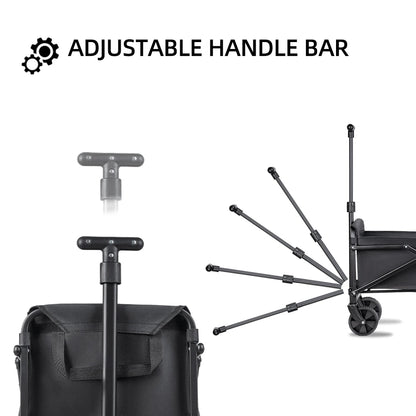 Foldable Portable Picnic Outdoor Camping Cart Heavy Duty Folding Utility Cart Shopping Beach Collapsible Folding Utility Cart