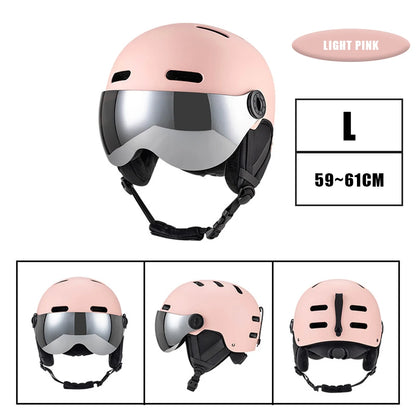 Skiing Helmet Snowboard Helmet With Detachable Glasses Winter Outdoor Sports Ski Helmet Safety Skateboard Skiing Snowboard Snow