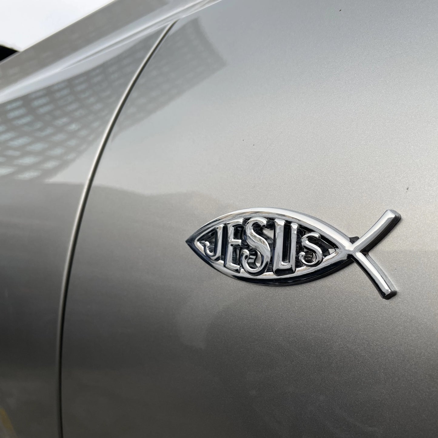 Metal Jesus Fish Stickers Applicable to Car Trunk, Fender and Rear Bumper, 3D Metal Stickers, Christian Badge