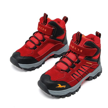 Kids Hiking Boots Boys Girls Outdoor Walking Climbing Sneaker Comfortable Snow Shoes Hiker Boot Antiskid Steel Buckle Sole