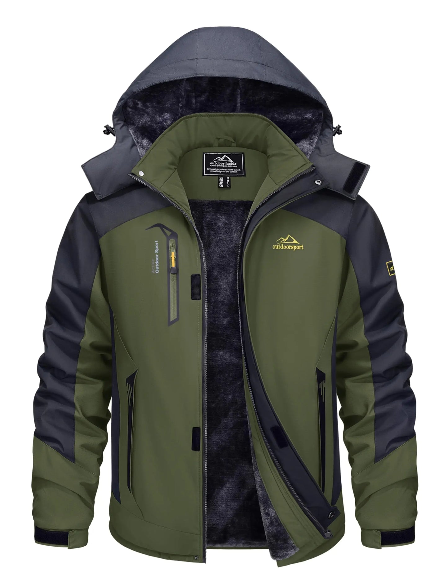 TACVASEN Winter Thicken Ski Snowboard Jacket Mens Fleece Waterproof Hiking Jackets Outdoor Mountain Trekking Windbreaker Parka