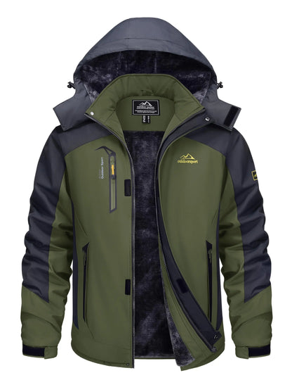 TACVASEN Winter Thicken Ski Snowboard Jacket Mens Fleece Waterproof Hiking Jackets Outdoor Mountain Trekking Windbreaker Parka