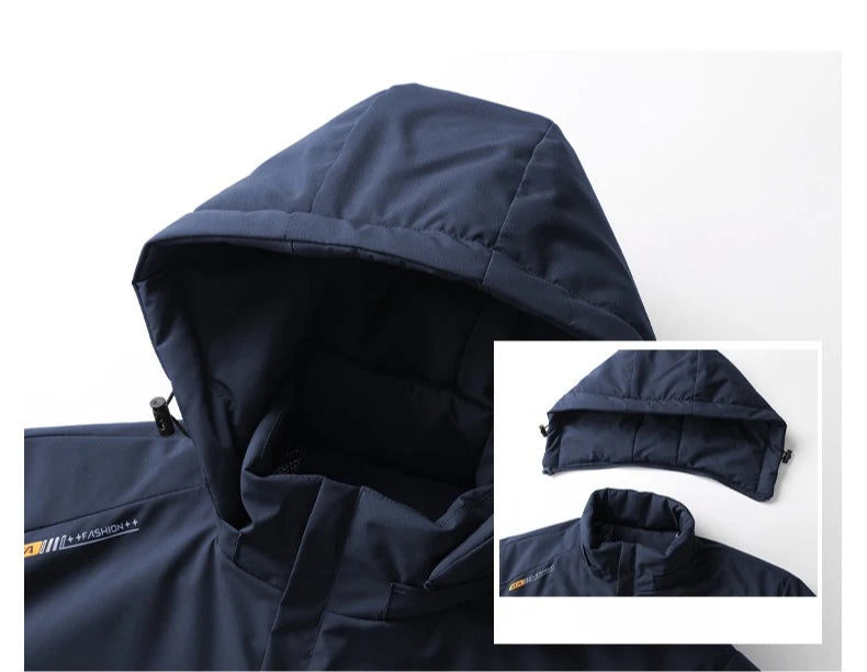 Men's Winter Outdoor Coat Waterproof Windproof Warm Thick Jacket Men Unisex Hiking Camping Skiing Climbing Windbreaker Overcoat