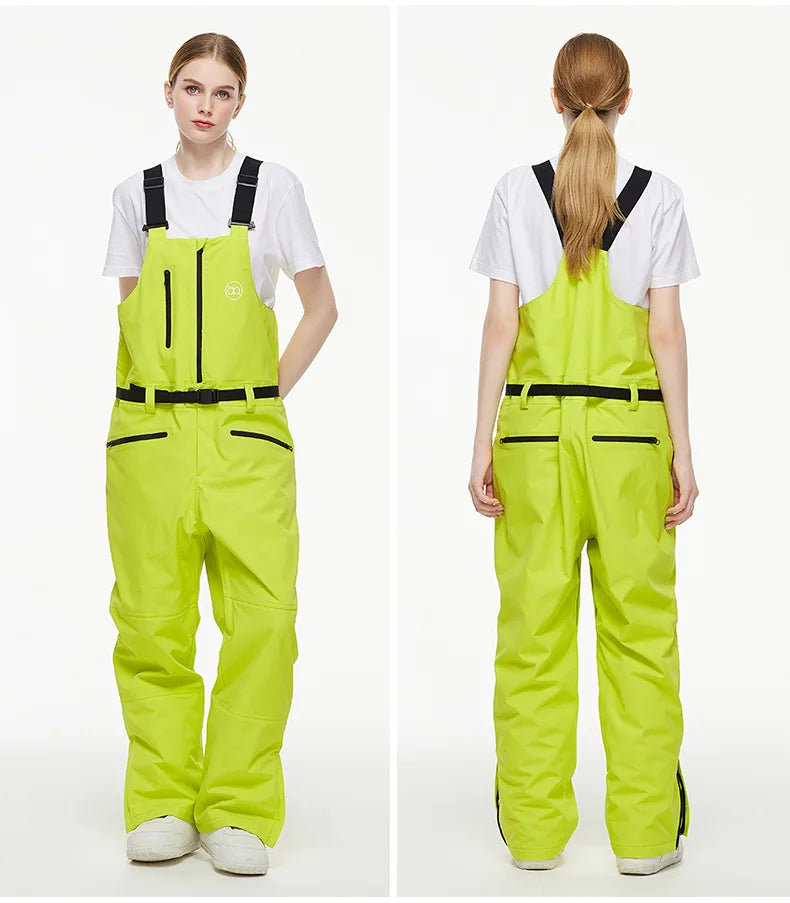 Men Women Ski Pants Winter Windproof Waterproof Reflective Warm Breathable Ski Overalls Pants Female Male Loose Snowboard Pants