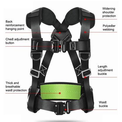 High-altitude Work Safety Belt Rope Set Outdoor Rock Climbing Electrician Construction Safety Harness Protective Equipment