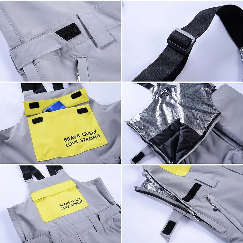 New Men and Women Winter Outdoor Ski Pants Windproof Waterproof Warm Breathable Snowboarding Pants Snow Sports Bibs Pants