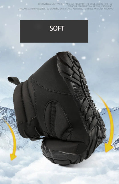 Men Women Waterproof Winter Boots Snow Barefoot Casual Shoes Outdoor Warm Work Shoes Ankle Shoes for Trekking Climbing Hiking