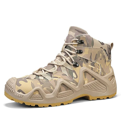 Cross-Border Autumn/Winter High-Top Men's Outdoor Non-Slip Climbing Boots Plus Size Thickened Warm Cotton Shoes Fleece-Lined
