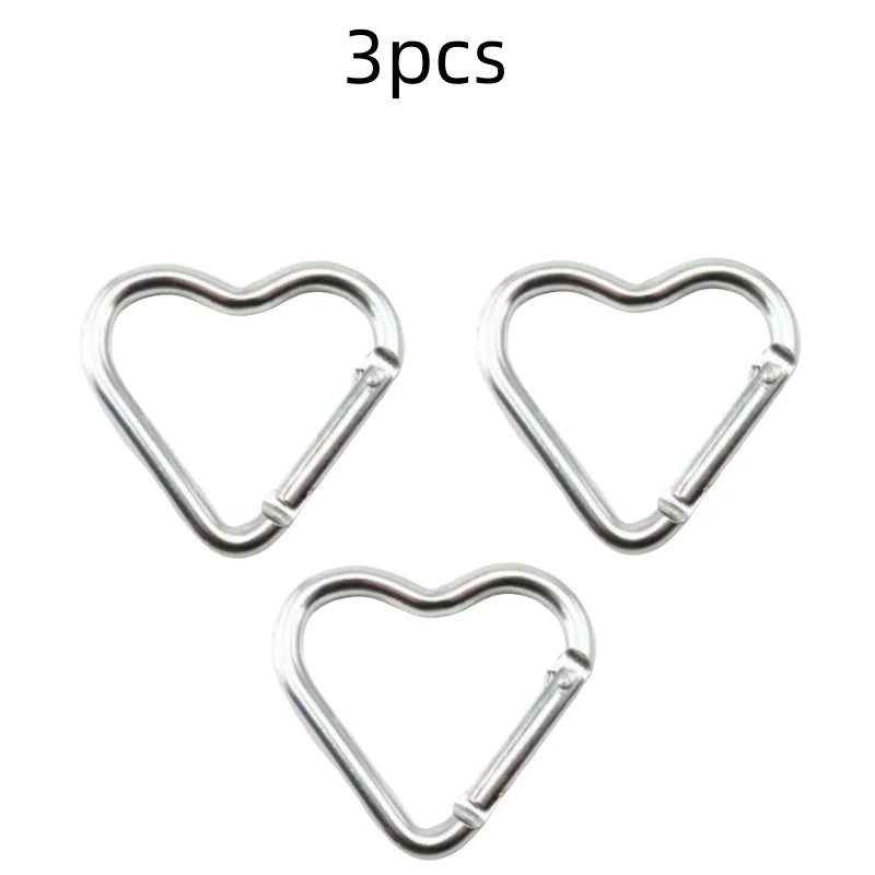 Outdoor Carabiner Heart Shape Keychain Clip Aluminum Alloy Rings Climbing Clips Spring Snap Hook Carabiner Durable
