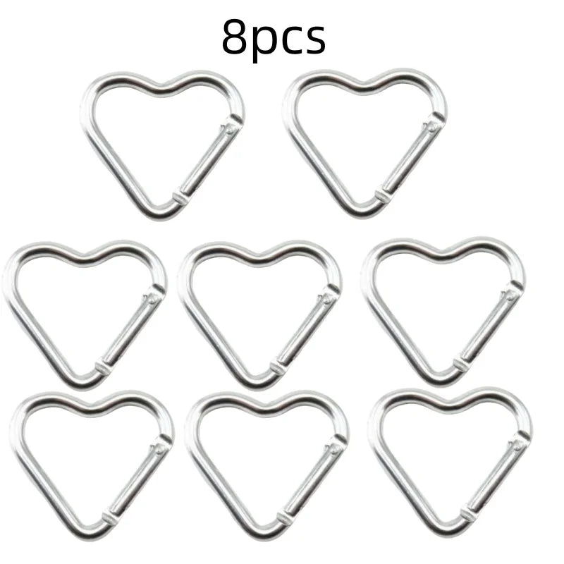 Outdoor Carabiner Heart Shape Keychain Clip Aluminum Alloy Rings Climbing Clips Spring Snap Hook Carabiner Durable