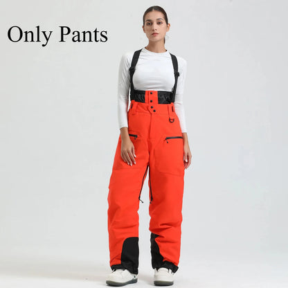 New Unisex Ski Pants Women Windproof Waterproof Snow Strides Warm Breathable Thickened Winter Outdoor Snowboarding Trousers