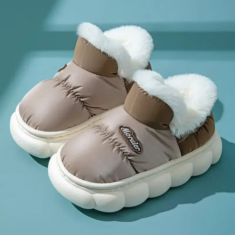 Children's Cotton Shoes Winter Plush Thickened Cotton Slippers Waterproof Ski Boots Baby Boys and Girls Leather Boots Kids Shoes
