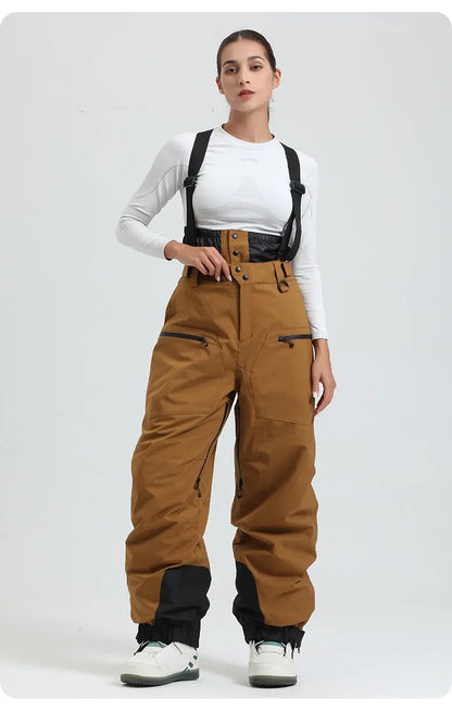 New Unisex Ski Pants Women Windproof Waterproof Snow Strides Warm Breathable Thickened Winter Outdoor Snowboarding Trousers