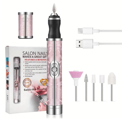 LINMANDA Many sets Electric Nail File Portable Manicure Pedicure Polishing Grinding Peeling Nail Drill for Fingernail Toenail