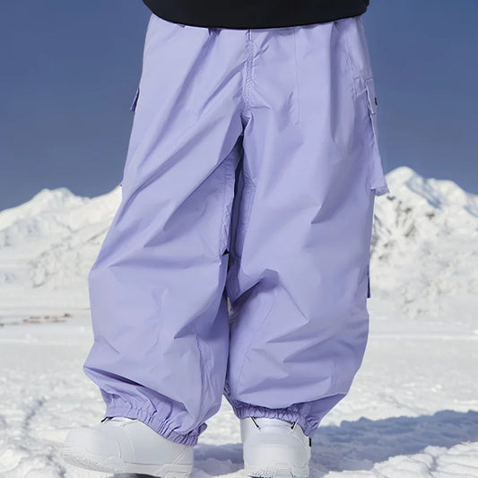 Winter Man Snow Pants 2025 New Women Waterproof Ski Overalls Loose Couple Skiing Pants Outdoor Sport Pro Warm Windproof Trousers