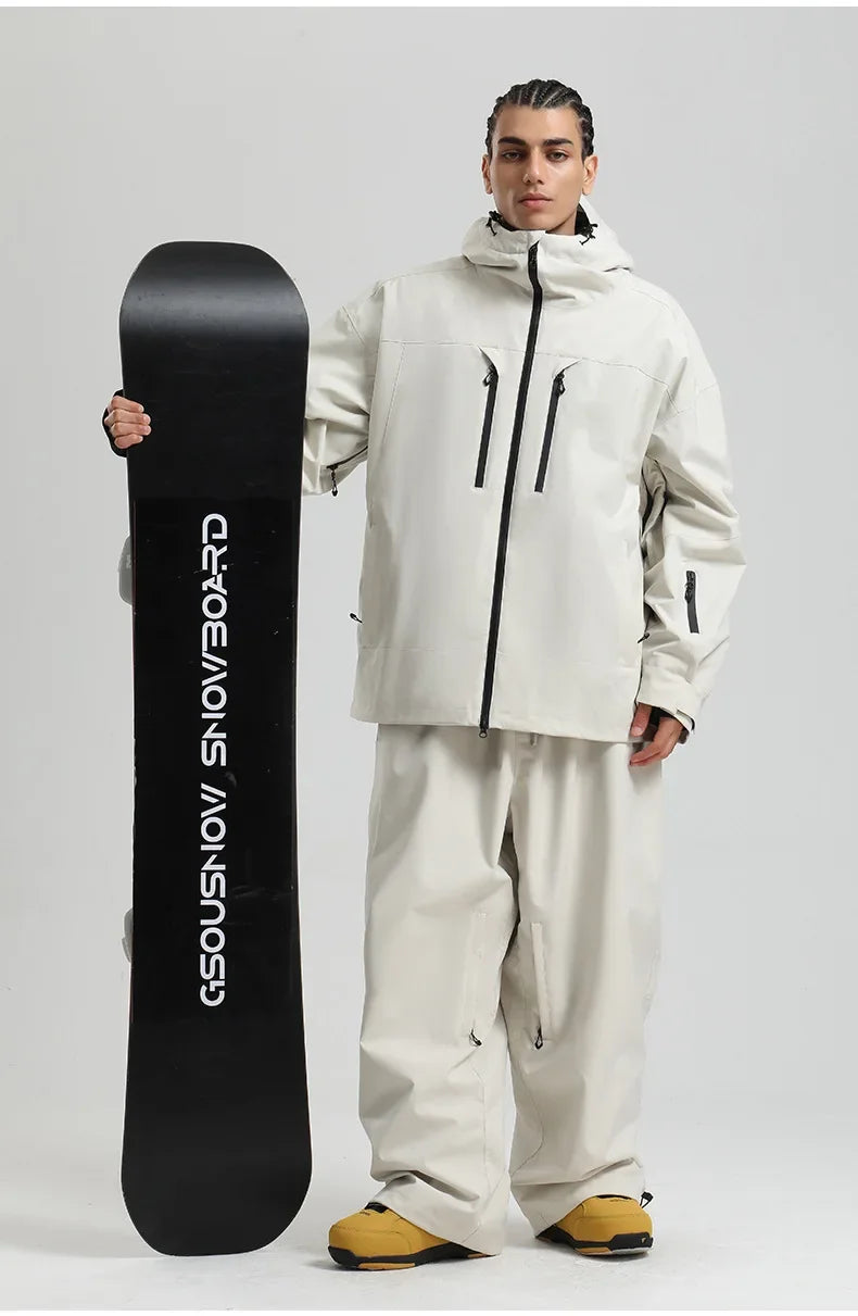 New Men Ski Jacket Waterproof Windproof Warm Breathable Snowboarding Coat 2025 Winter Sports Unisex Polyester Skiing Top Outdoor