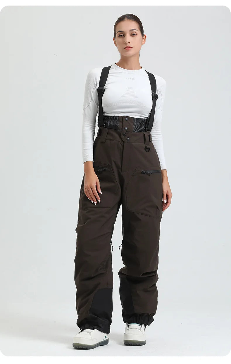 New Unisex Ski Pants Women Windproof Waterproof Snow Strides Warm Breathable Thickened Winter Outdoor Snowboarding Trousers