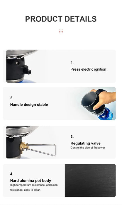 BRS 61 Camping Integrated Heat Collecting Pot Burner Ultralight Portable Hiking Furnace Outdoor Cooking Backpacking Stove System