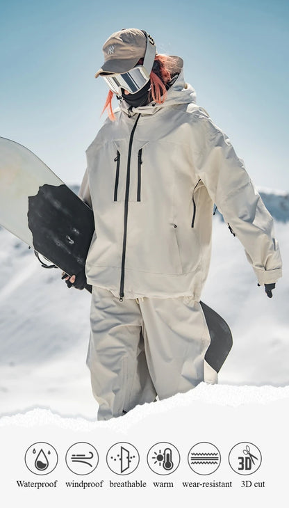 New Men Ski Jacket Waterproof Windproof Warm Breathable Snowboarding Coat 2025 Winter Sports Unisex Polyester Skiing Top Outdoor