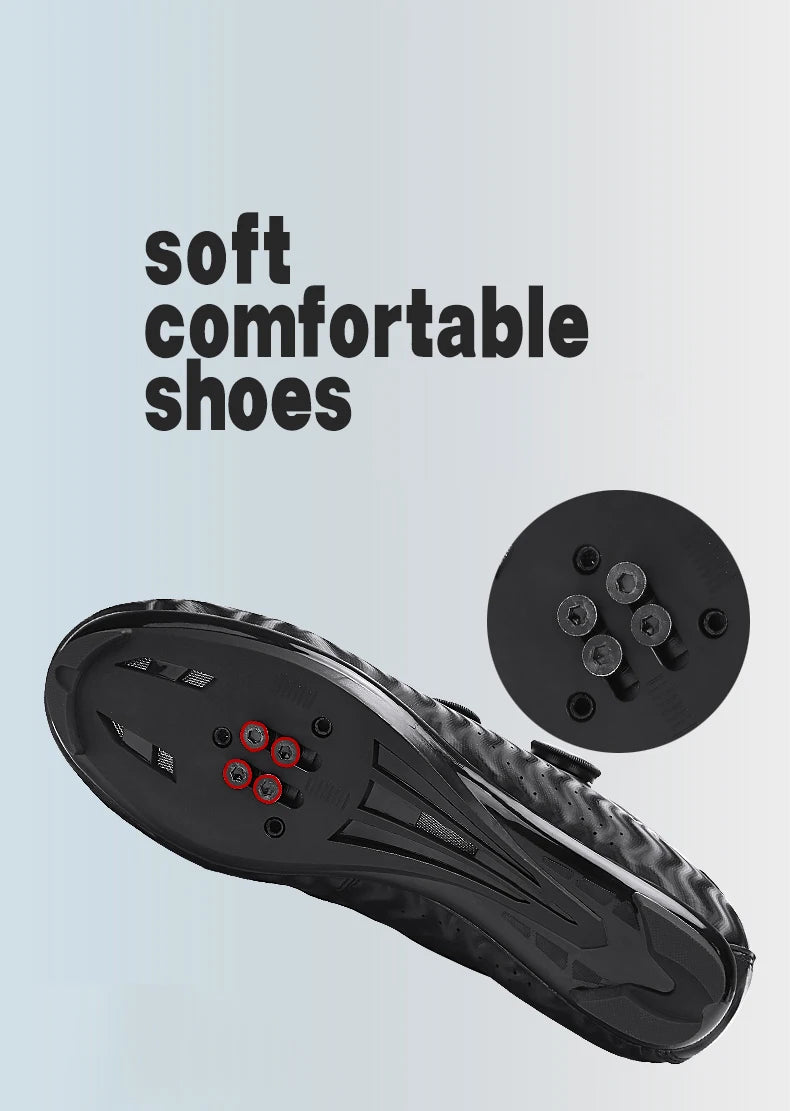Professional Men Cycling Shoes Breathable Hard-Soled Booster Road Cycling Lock Shoes Women SPD Road Cycling Competition Shoes