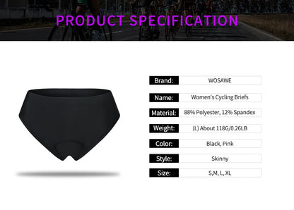 WOSAWE Women Cycling Underwear 3D Padded Shockproof Mountain MTB Bicycle Shorts Riding Bike Sport Underwear Tights Shorts