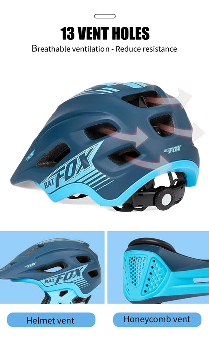 BATFOX Kids Full Face bike helmet Detachable Downhill Children Cycling Motorcycle Skateboard Sports Racing Racing Bicycle helmet