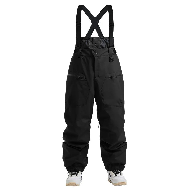 New Men Skiing Pants Winter Thickening Warm Ski Overalls Windproof Snowboard Trousers Outdoor Loose Snow Clothes Waterproof Pant