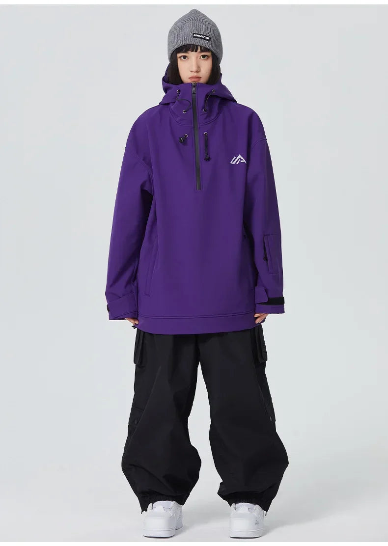 Couple Winter Skiing Jacket 2025 New Warm Snow Clothes Woman Pro Windproof Ski Sport Hoodies Man Outdoor Snowboard Top Tracksuit
