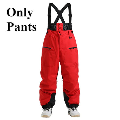 New Men Skiing Pants Winter Thickening Warm Ski Overalls Windproof Snowboard Trousers Outdoor Loose Snow Clothes Waterproof Pant