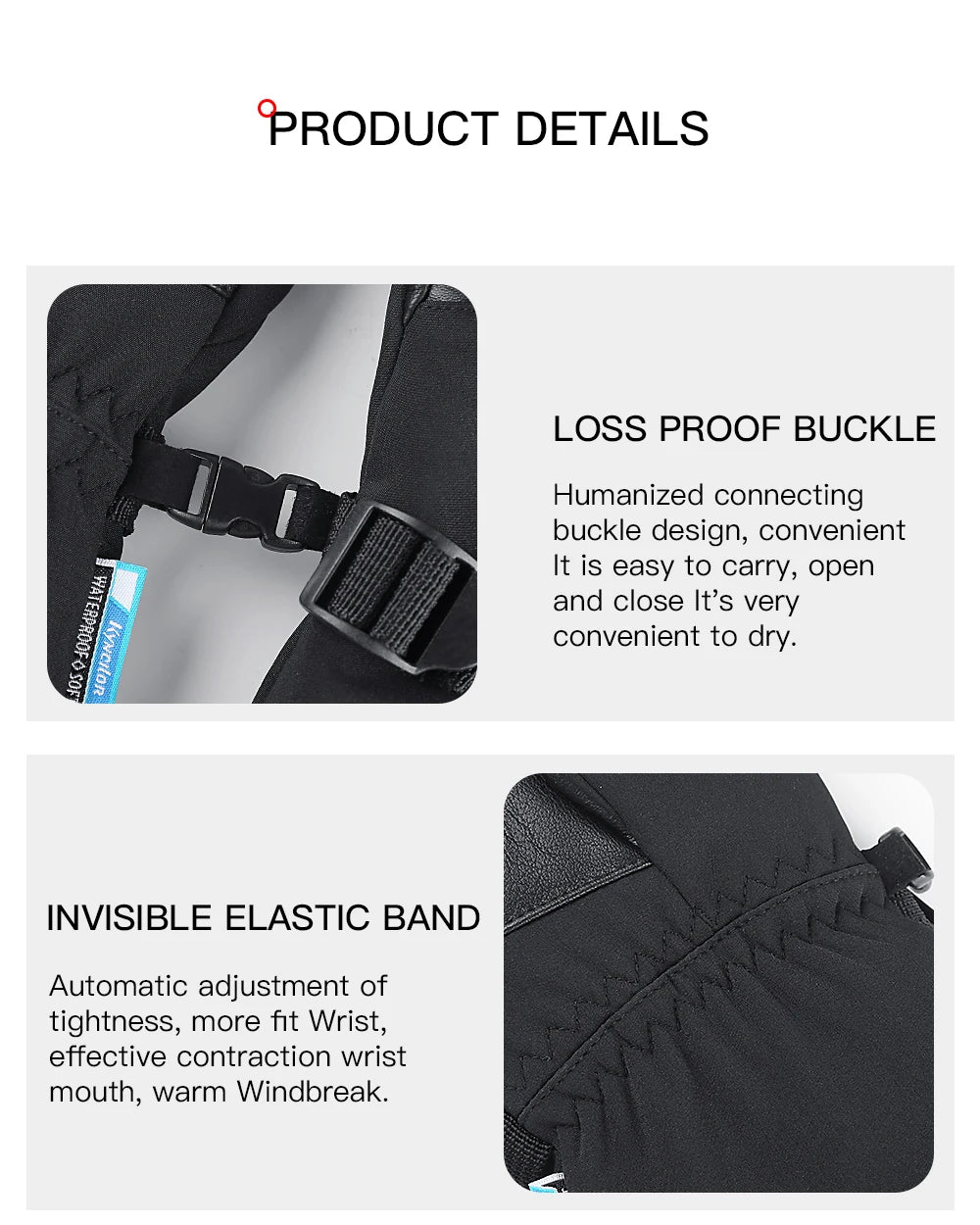 Winter Outdoor Snowy Cycling Skiing Sports Mountaineering Warm Windproof Waterproof Durable Waterproof Ski Thick Gloves