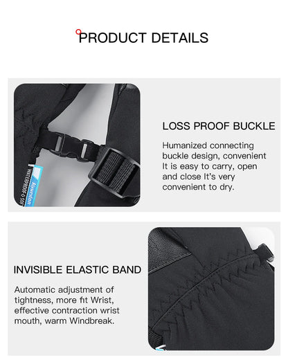 Winter Outdoor Snowy Cycling Skiing Sports Mountaineering Warm Windproof Waterproof Durable Waterproof Ski Thick Gloves