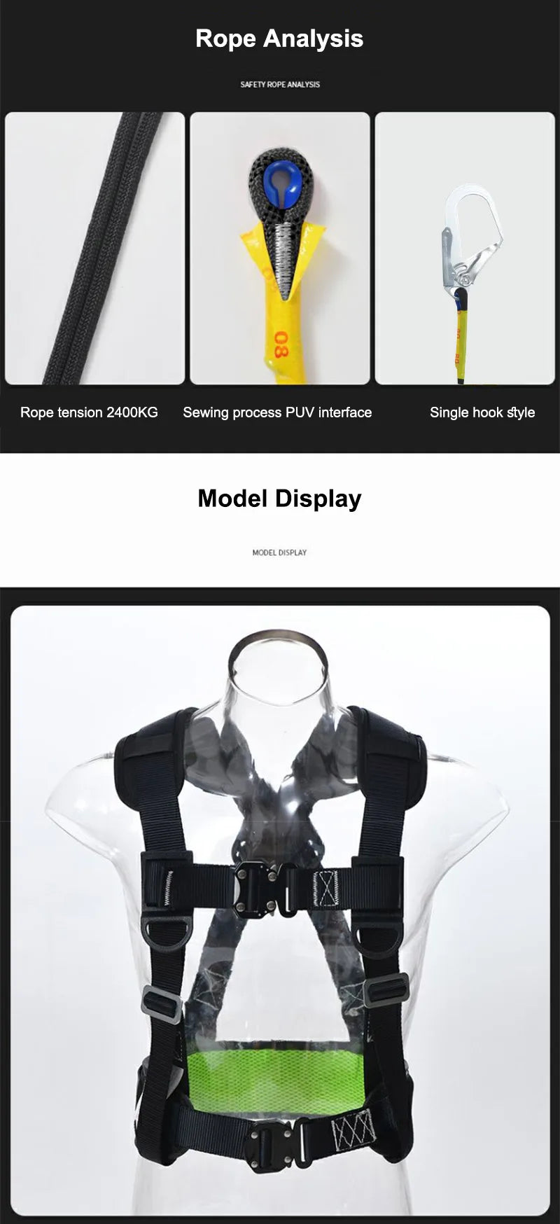 High-altitude Work Safety Belt Rope Set Outdoor Rock Climbing Electrician Construction Safety Harness Protective Equipment