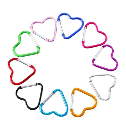 Outdoor Carabiner Heart Shape Keychain Clip Aluminum Alloy Rings Climbing Clips Spring Snap Hook Carabiner Durable