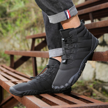 Men Winter Outdoor Velvet Warm Snow Boots Hiking Shoes Waterproof Ski Shoes High-Top Large Size Cotton Boots Thick Cotton Shoes