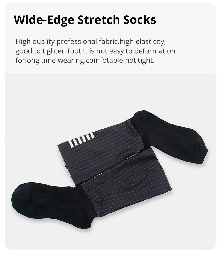 Cycling Knee High Socks Men Anti Slip Silicone Aero Whiteline Bicycle Sport Running Bike Hose