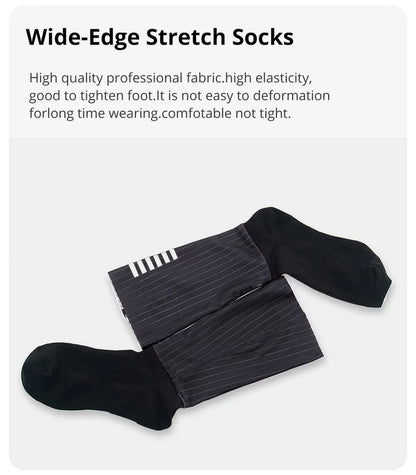 Cycling Knee High Socks Men Anti Slip Silicone Aero Whiteline Bicycle Sport Running Bike Hose