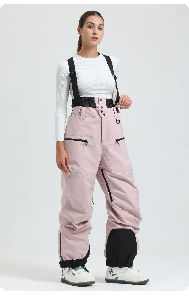 New Unisex Ski Pants Women Windproof Waterproof Snow Strides Warm Breathable Thickened Winter Outdoor Snowboarding Trousers